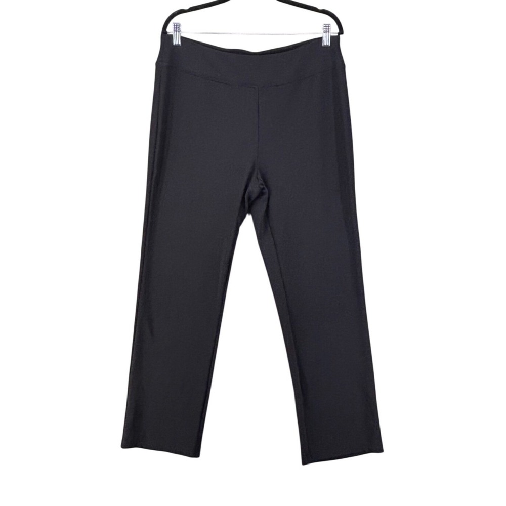 Boston Proper Womens Pull On Pants Large Black Performance Stretchy Golf Work
